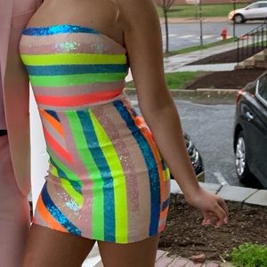 Multicolored Sequin HotMiamiStyles mini dress